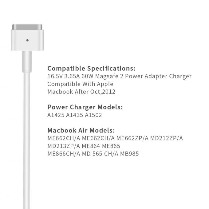 A1502 MacBook Pro 13 συνδετήρας τ-ακρών φορτιστών 16.5V 3.65A 60W Magsafe2 ίντσας